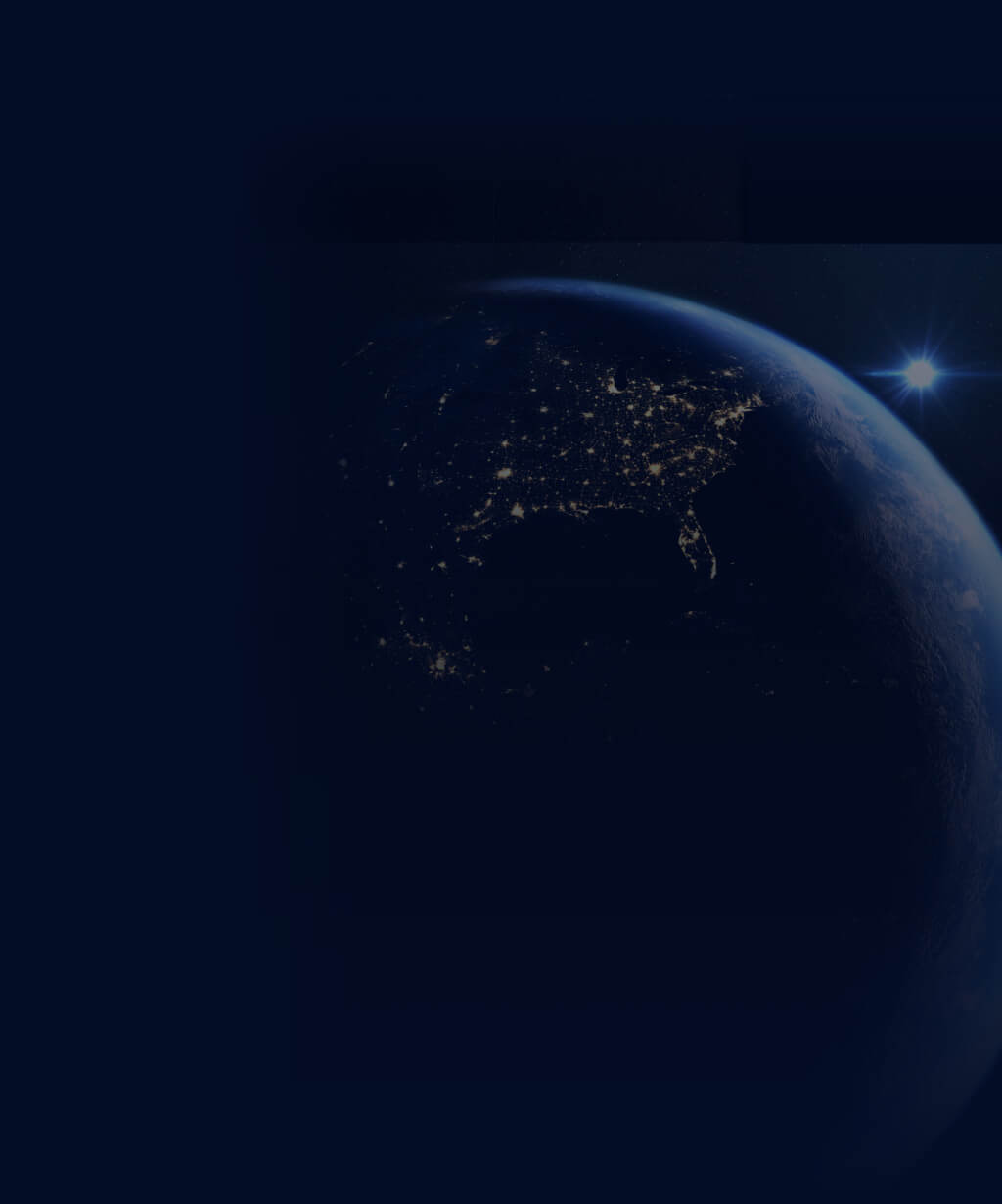 A photo of Earth from Space with North America lights
